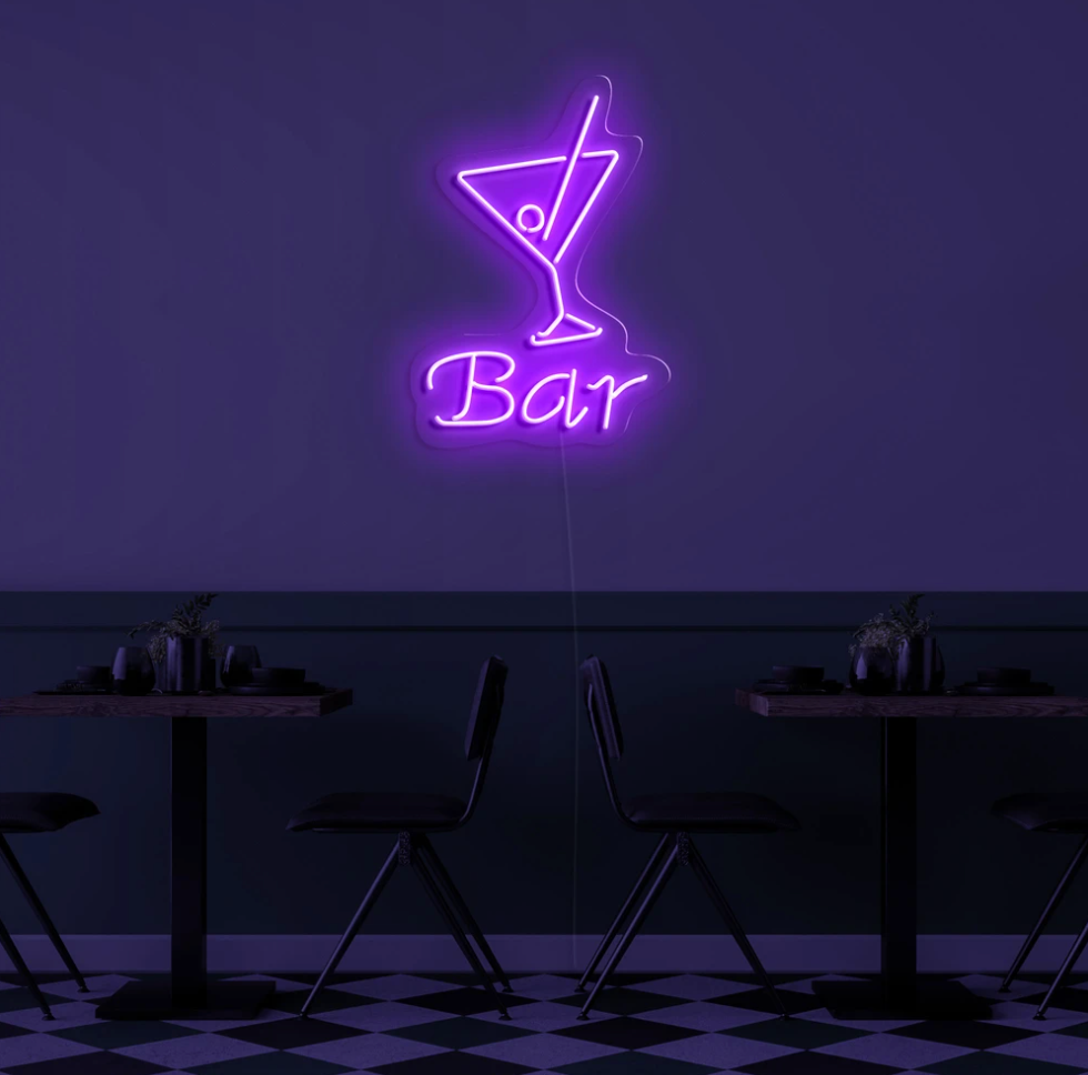 ''Martini Glas'' neon skilti
